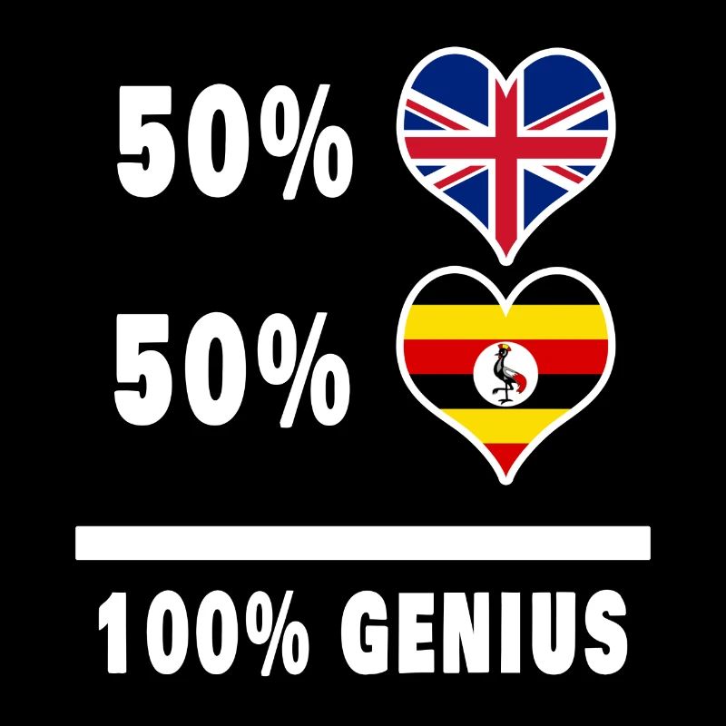 Uganda und Großbritannien 100% Genius Flagge