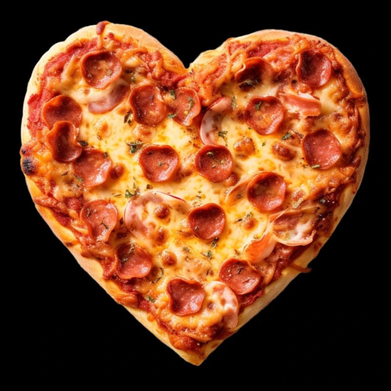 Herz-Pepperoni Pizza Muster