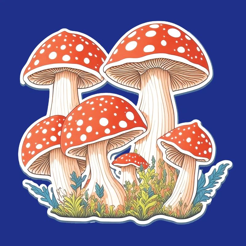 Tabourets crapauds, champignons