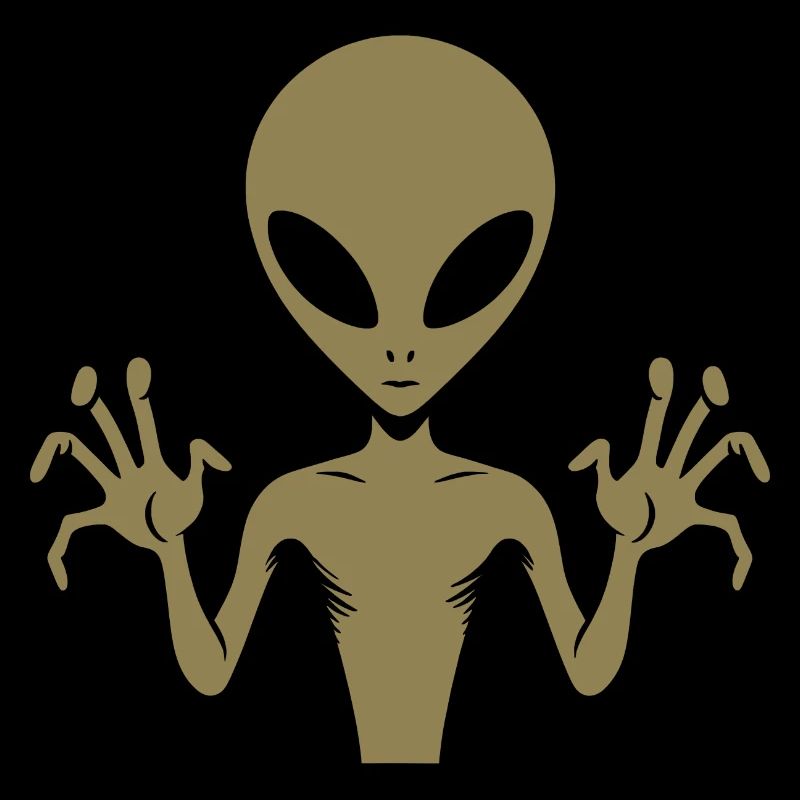 Alien Alien Body Silhouette with Hands: Un d unique