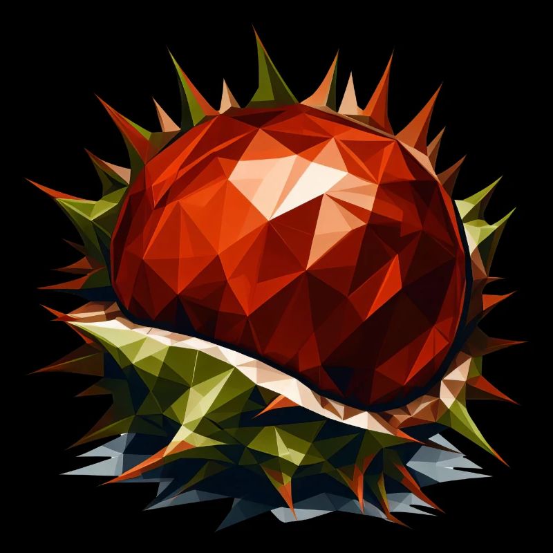 Polygon Kastanie: Herbstlicher Laubbaum in