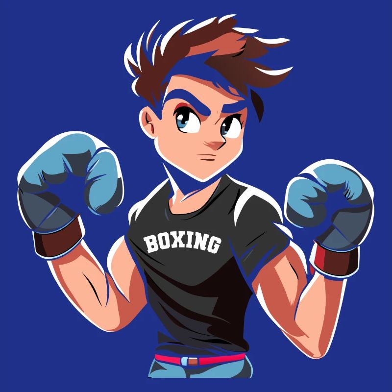 Conception de boxe adolescente avec des gants de boxe