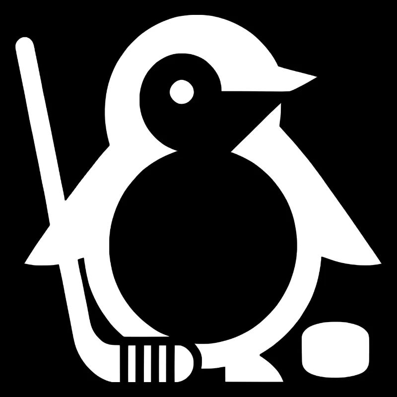 Minimalistischer Pinguin Eishockeyspieler -