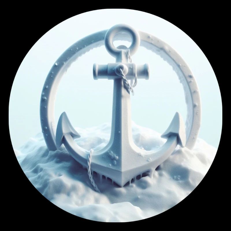 Ancre dans un paysage de glace
