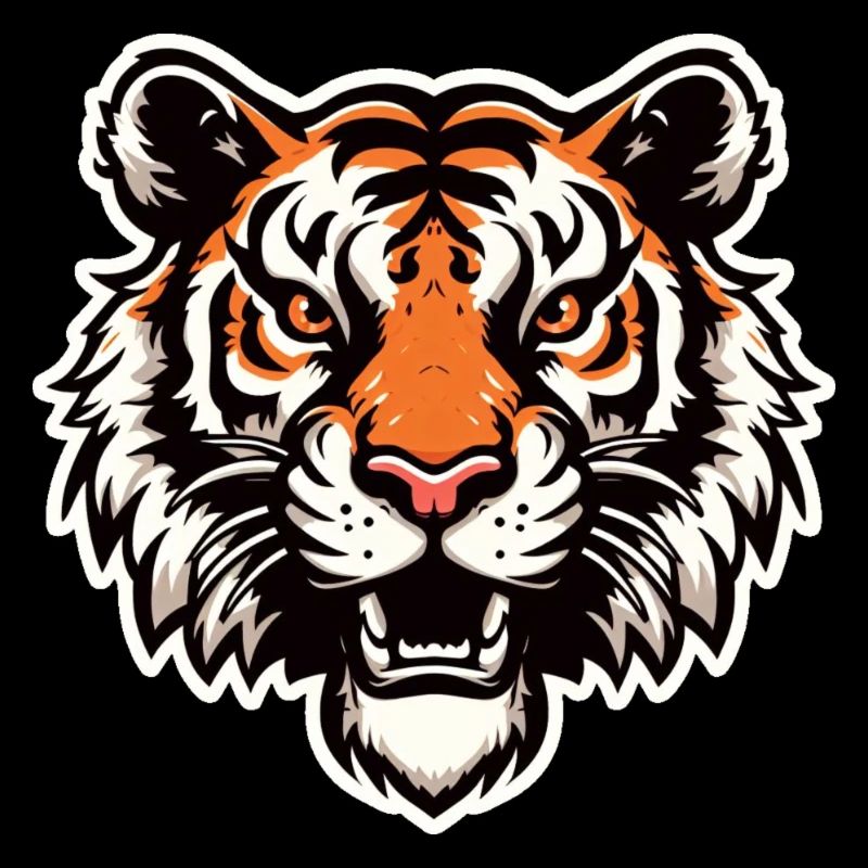 Tête de tigre dans un style comique