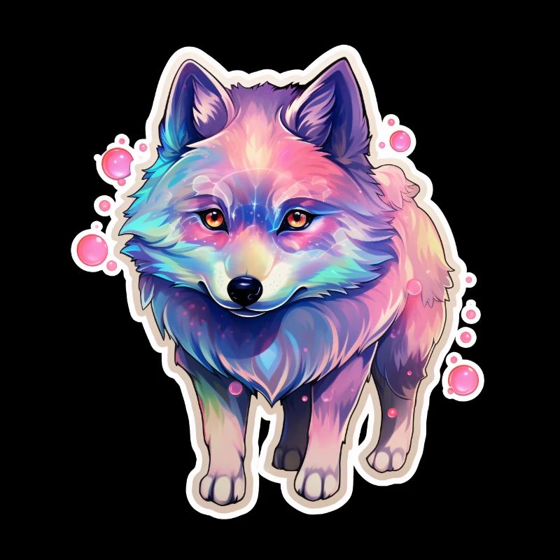 Mignon petit chien avec une fourrure arc-en-ciel