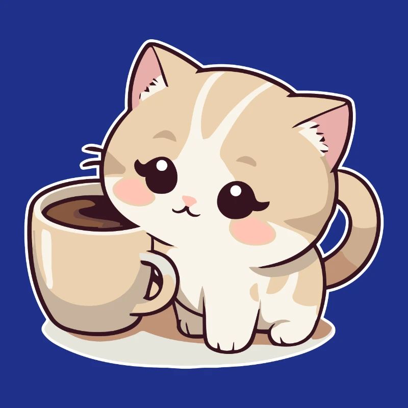 Katze mit Coffee