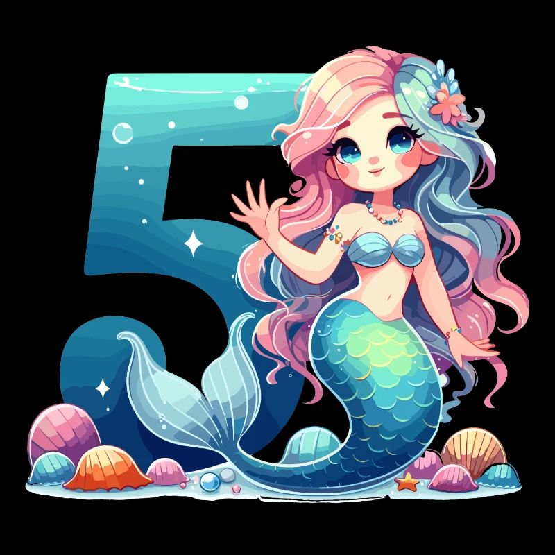 Cadeau d’anniversaire doux sirène de 5 ans