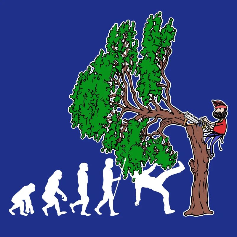 Baum Evolution Holzarbeit Holzfäller Baumfäller