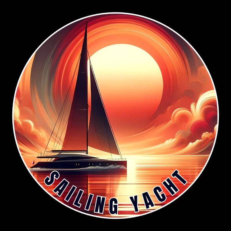 Voile au coucher du soleil