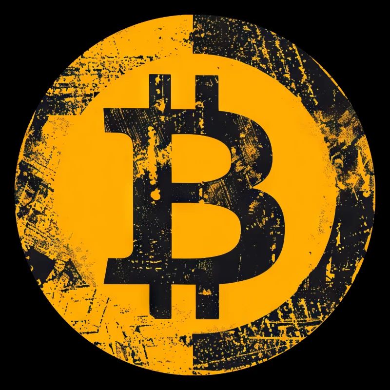 Bitcoin Grunge Or Numérique