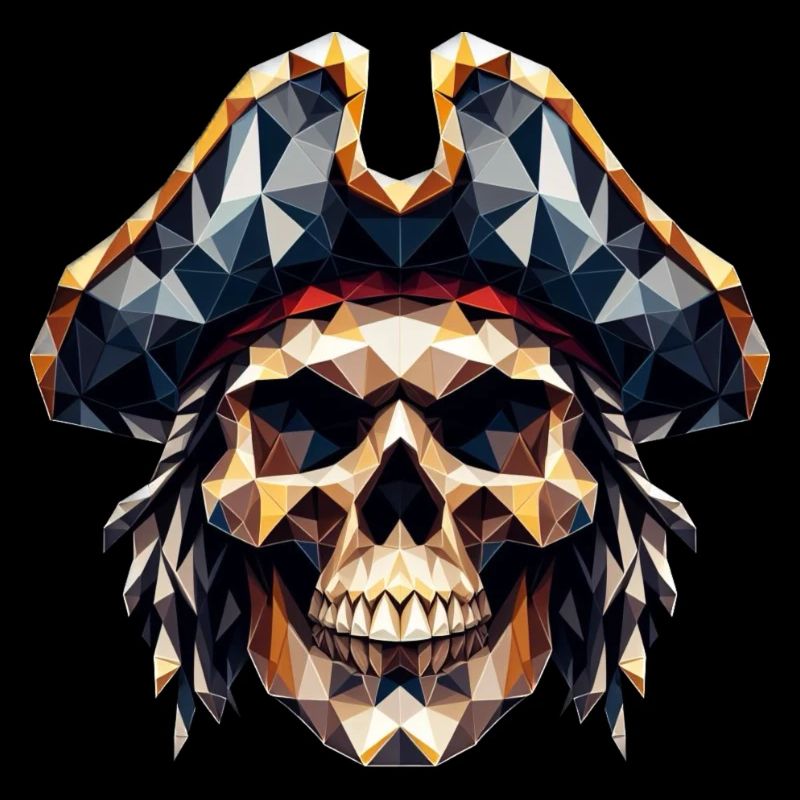Ein cooler, bunter Totenkopf mit Pitatenhut