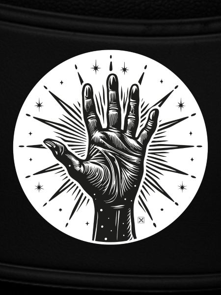 Sternhand mit Blitzen