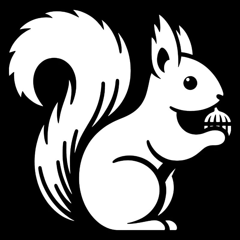 Silhouette d’écureuil minimaliste avec écrou