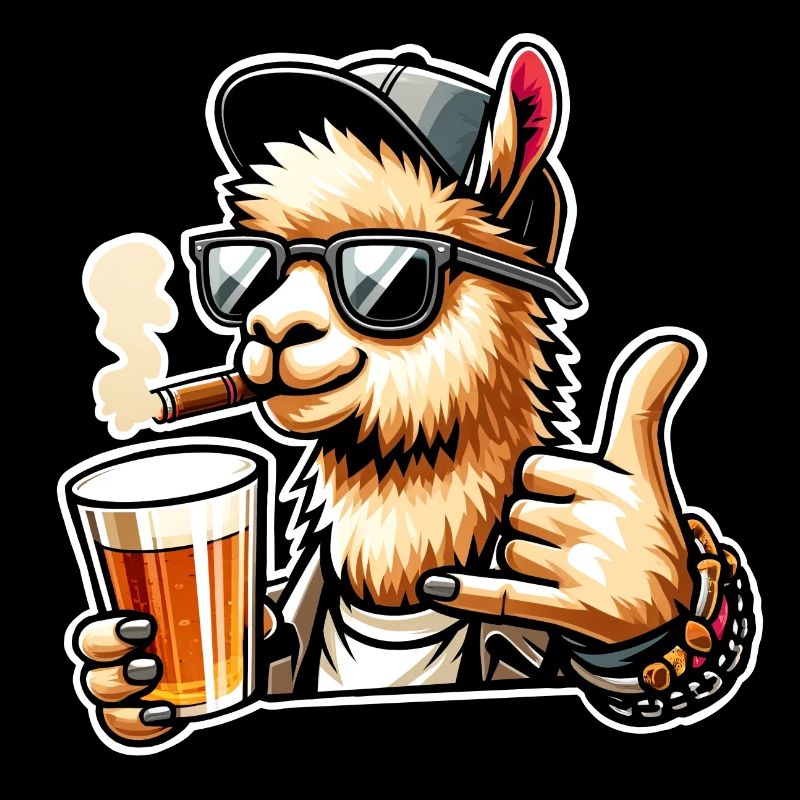 Alpaka Bier Surfergruß