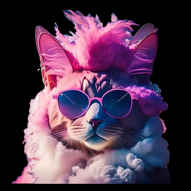 Bunte Katze mit Irokesenschnitt Geschenkidee