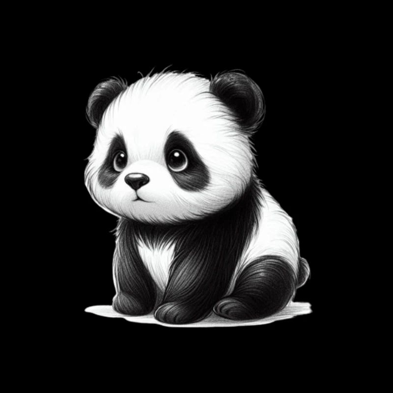 Entzückende schwarz-weiße Panda-Skizze