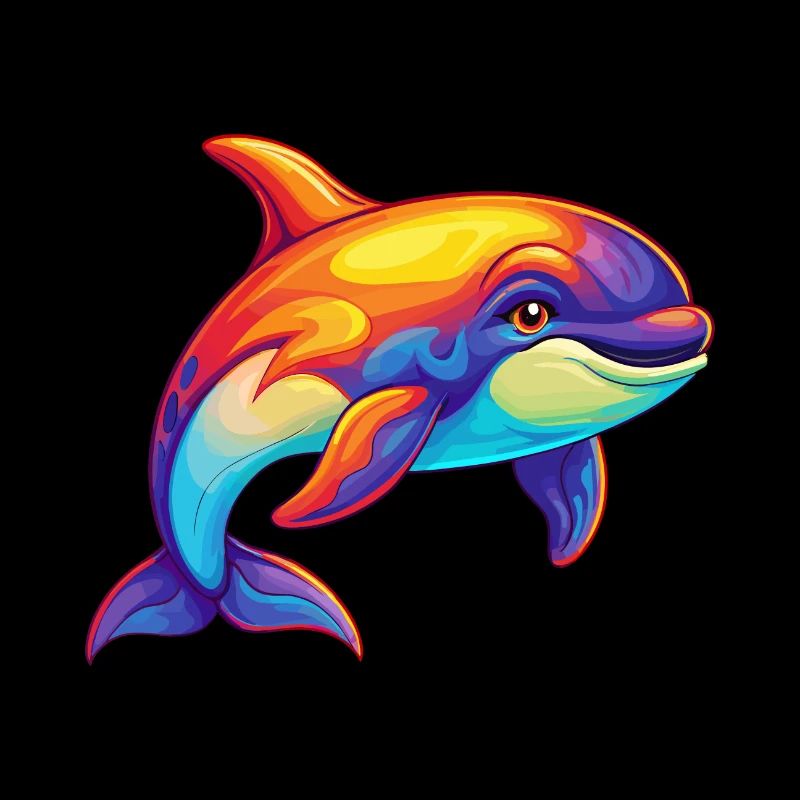 Orca Buntes Kawaii Cartoon Meerestier