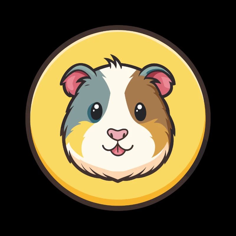Cochon d’Inde Kawaii Dessin animé Personnage Visage d’animal