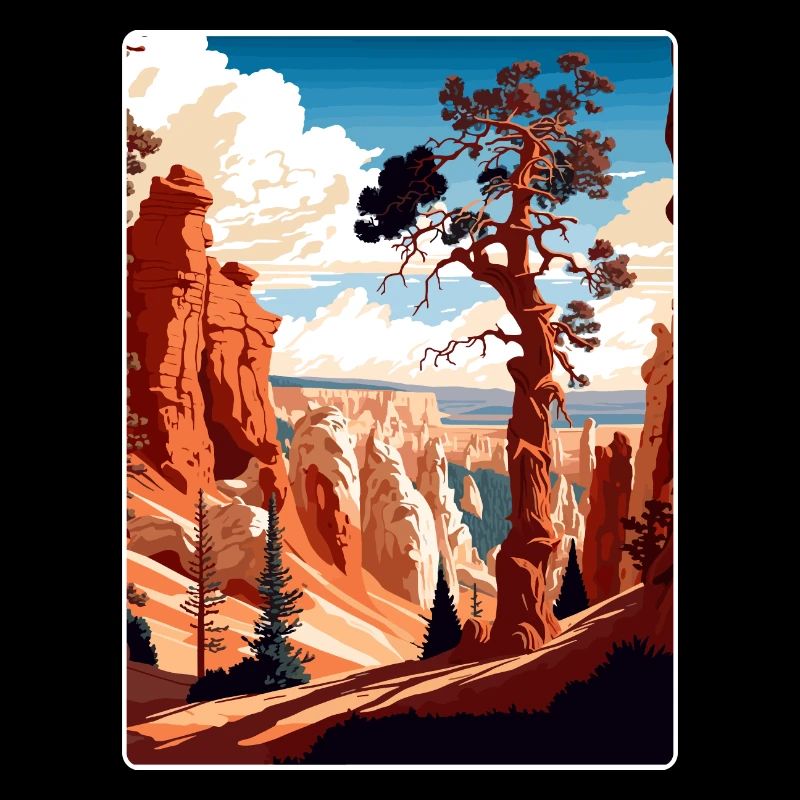 Affiche de voyage souvenir du parc national de Bryce Canyon