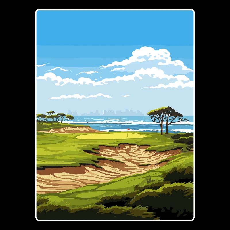 Affiche de voyage du parcours de golf Torrey Pines
