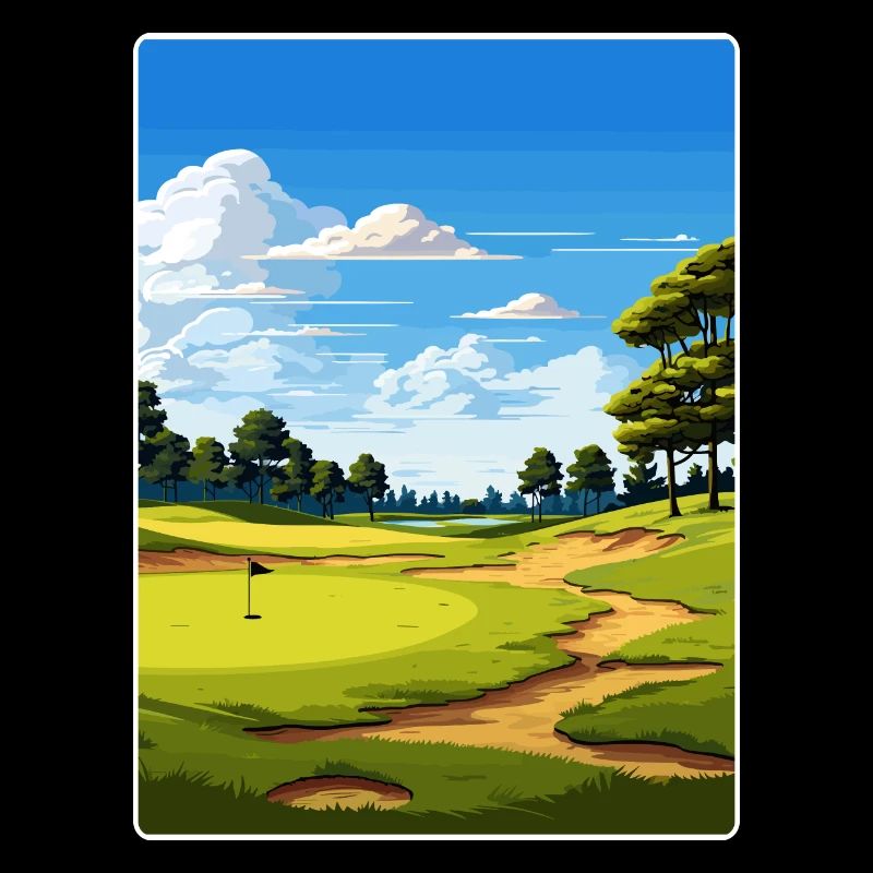 Affiche de voyage souvenir du club de golf Olympi Fields