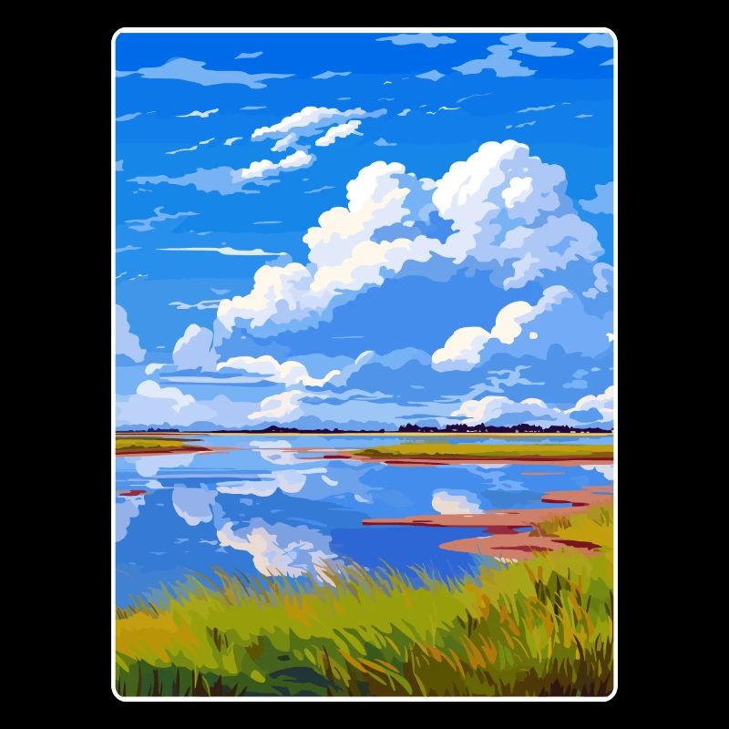 Basse-Saxe Wadden Allemagne Affiche de voyage souvenir