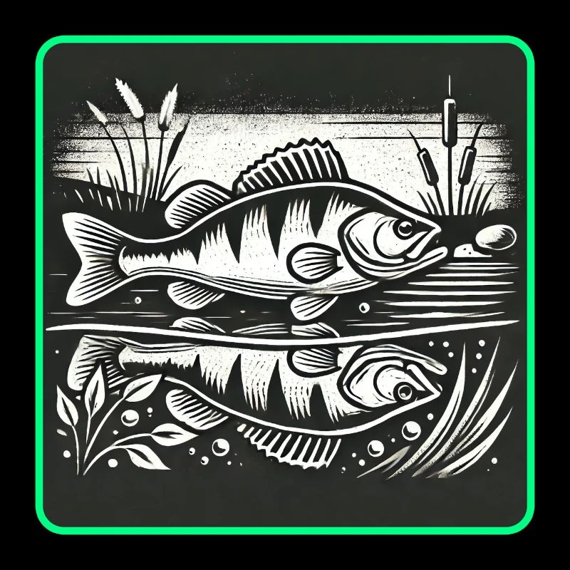 Design de poisson prédateur en forme de perche