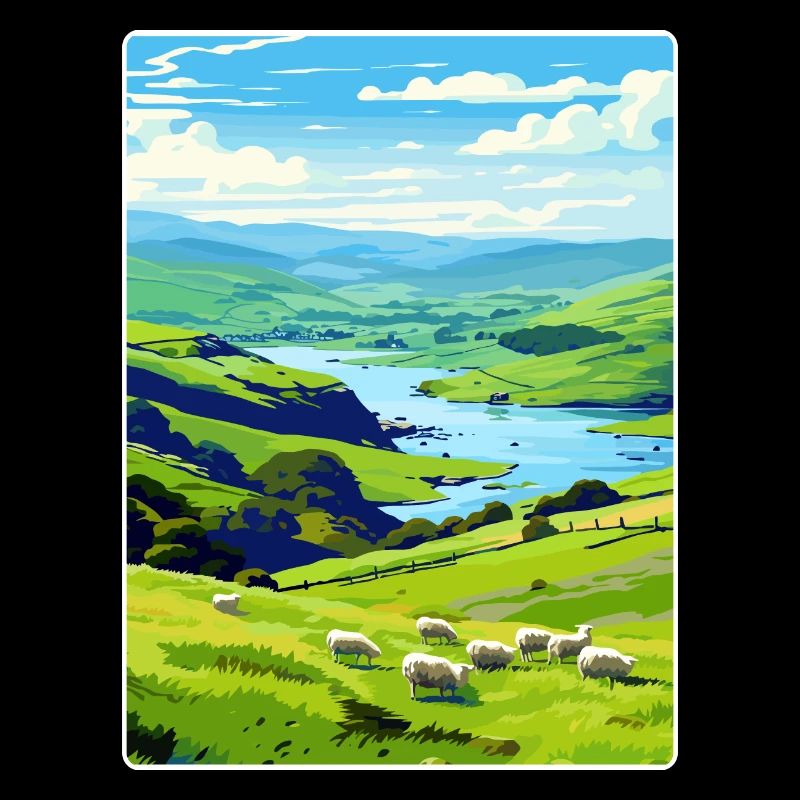 Lake District Royaume-Uni Carte d’affiche de voyage