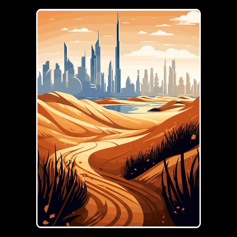 Dubaï Émirats arabes unis Affiche de voyage souvenir