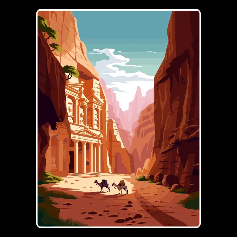 Petra Jordan Reise Poster Souvenir Postkarte Farbe