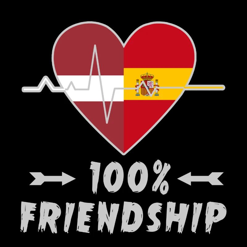 Lettland und Spanien 100% Freundschaft