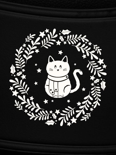 Weihnachtskranz mit süßer Katze