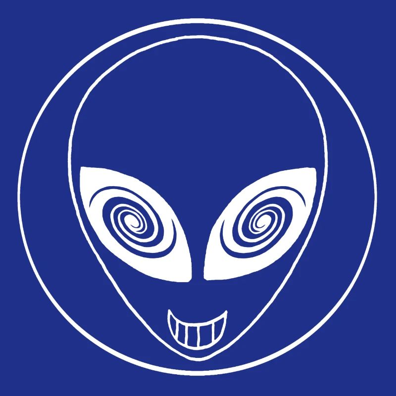 White alien and galaxy