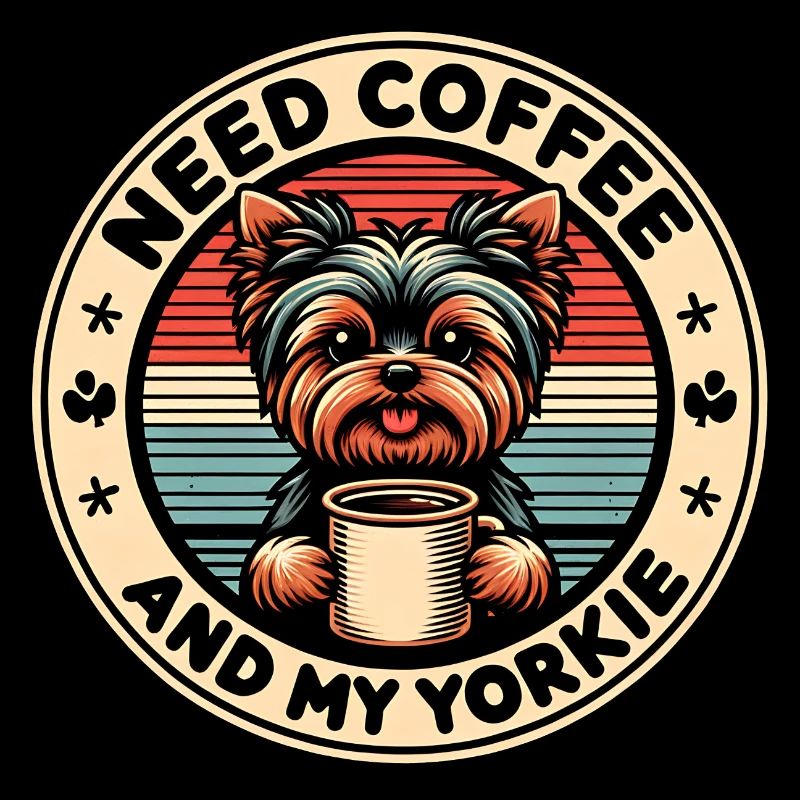Coffee and Yorkie Yorkshire Terrier