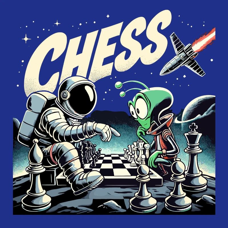 Astronaut Alien Chess Rocket Universe Gift