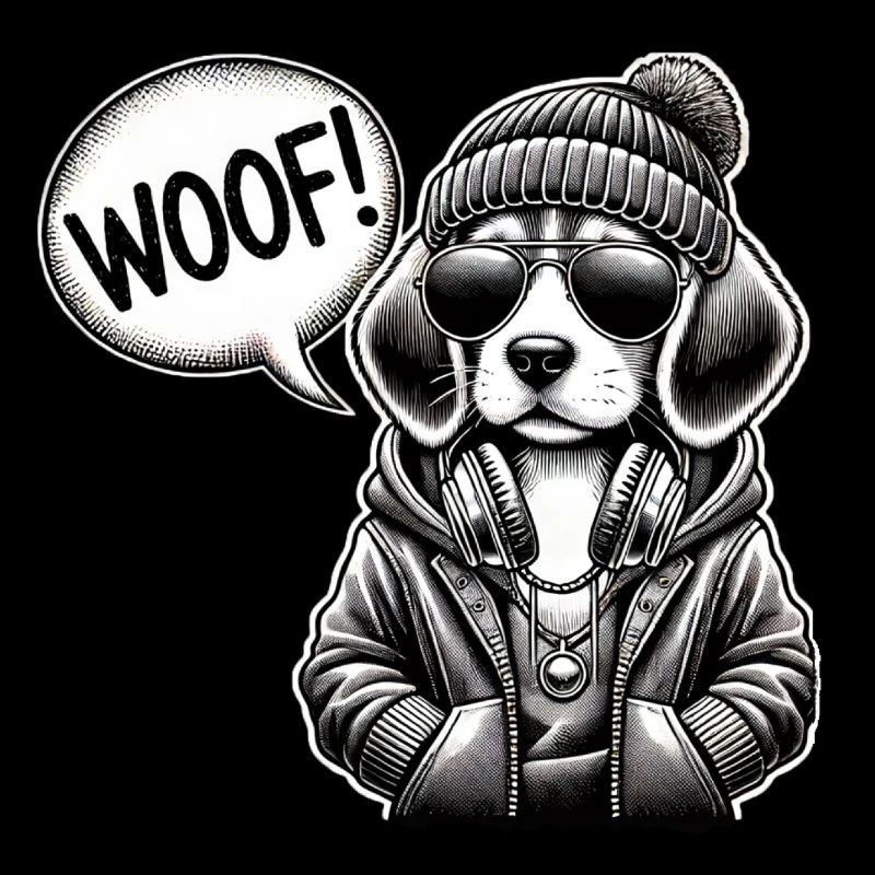 Un chien cool dans le style de la rue