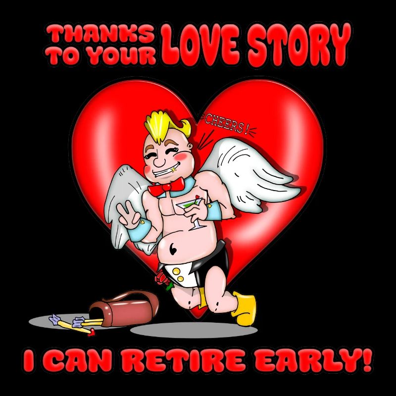 Drôle d’histoire d’amour de Cupidon Saint-Valentin Couples