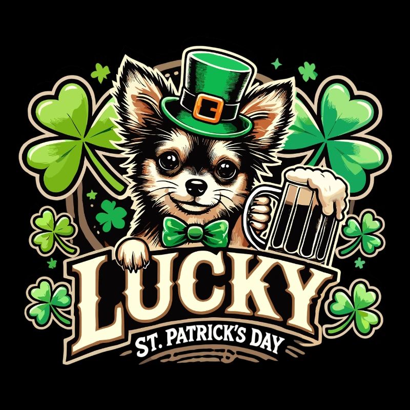 St. Patrick's Day Leprechaun Chihuahua Happy