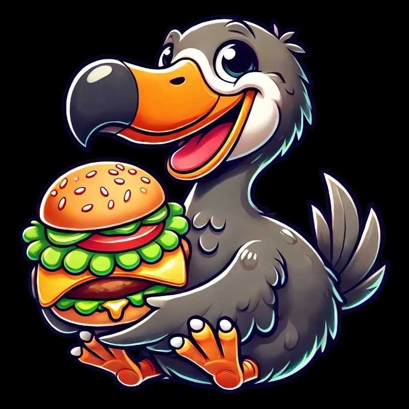 Whimsical Dodo Burger Fast Food Cheeseburger