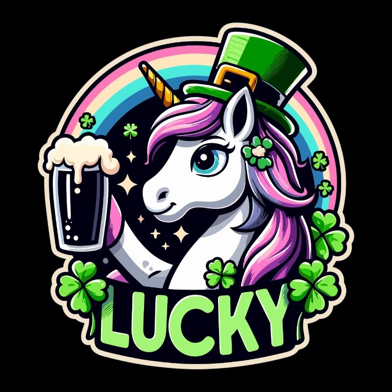 St. Patrick’s Day Leprechaun Einhorn Glücklich