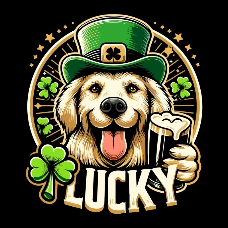 Golden Retriever St Patrick Design