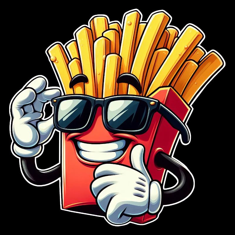 Cool Frites Dessin animé Restauration rapide Lunettes de soleil Cinéma