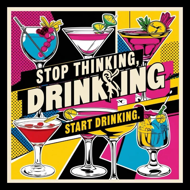 Retro Cocktails with Humorous Text