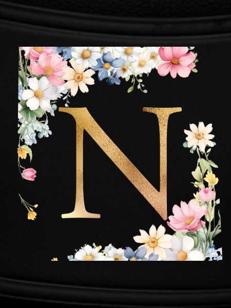 N Monogramm, Floral, personalisierbar
