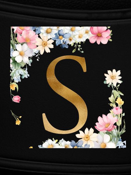 S Monogramm, Floral, personalisierbar