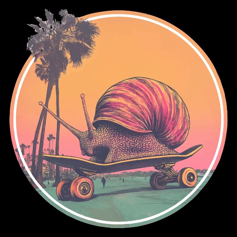 Coole Skateboard-Schnecke – Chilliges Retro-Design