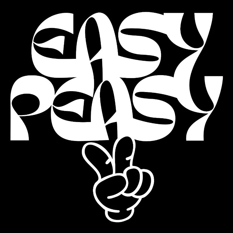 Peaceful Hand Gesture with Artistic Typography