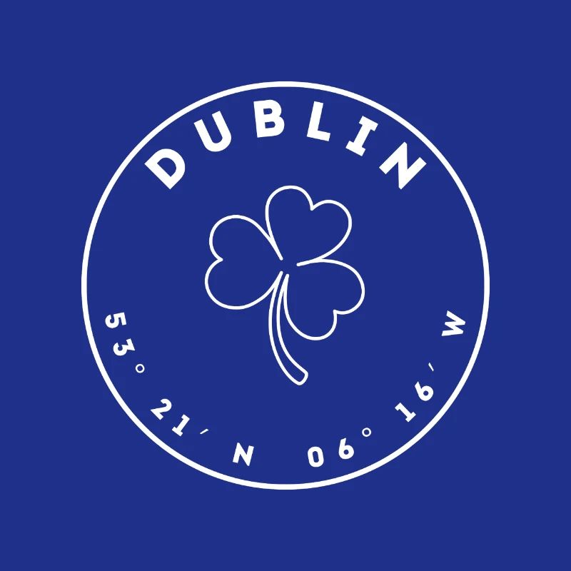 Dublin avec trèfle et coordonnées