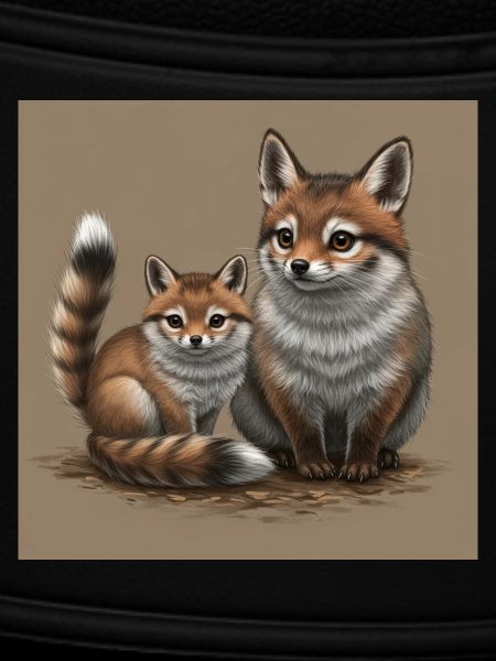 Verspielte Fuchs-Mutter und Kind